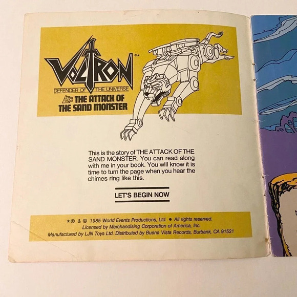 Vtg 1985 Voltron The  Attack of the Sand Monster Read Along Book Only No Tape - Picture 6 of 16